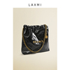 LAXMI黑色时代大托特包包女夏季大容量链条包时尚单肩包水桶大包