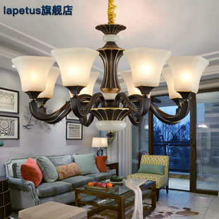 美式全铜吊灯客厅灯具，大气现代简约卧室餐厅轻奢复古欧式别墅主灯