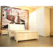 水曲柳白色高箱储物床1.8米全实木双人床简约箱体床时尚婚床