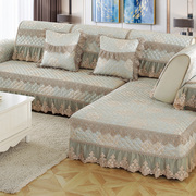 定制欧式布艺沙发套罩全包，万能老式木质沙发坐垫子防滑盖布巾四季