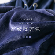 日系复古藏青色连帽卫男衣女秋冬季纯色加绒帽，衫上衣早春外套