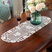 椭圆形茶几桌布布艺小长方形茶几垫现代简约欧式客厅家用蕾丝盖布