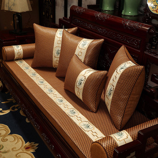 新中式红木沙发藤席冰丝，垫夏季凉爽透气防滑垫客厅沙发实木藤椅垫
