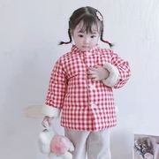 纯棉花手工棉袄宝宝棉裤婴儿衣服加厚女童棉服薄个月儿童男童棉衣