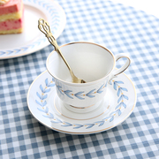 欧式美式复古金边叶子咖啡杯碟套装下午茶杯碟欧式奶茶杯咖啡杯