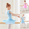 舞蹈服儿童女女童练功服粉色连体服蓝色芭蕾舞裙中国舞跳舞形体服