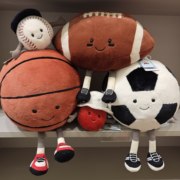 英国Jellycat吉利猫安抚婴幼儿童毛绒玩具礼物运动篮球足球橄榄球