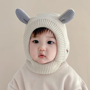 动物耳朵帽子加厚儿童宝宝，保暖护耳帽，冬季男童女童针织毛线帽防寒