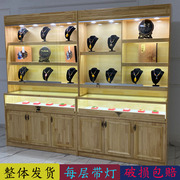 松木珠宝展示柜饰品翡翠玉器展柜，古玩古董仿古高柜展示柜玻璃柜台