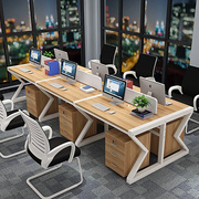 公司办公室职员办公桌简约现代时尚4/6人位工作家具电脑桌椅组合