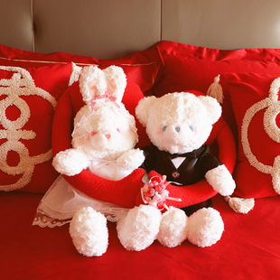 奶糖夫妇压床娃娃，一对结婚新婚礼物毛绒，玩具公仔情侣泰迪熊