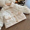 韩版女童棉服外套秋冬装儿童保暖加厚夹棉小香风菱格棉衣夹克