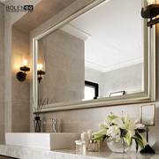 bolen美式奢华浴室镜子欧式简约浴室柜，镜子壁挂防水洗手间镜子新