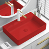 红色台上盆陶瓷洗手池洗手盆，洗脸盆长方形洗漱洗面盆台盆水盆水池