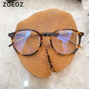 日本金子眼镜复古圆形平光眼镜框男女款板材近视镜框KC-78黑色镜