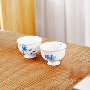 景德镇手工彩绘瓷功夫茶杯家用手绘花系图案主人杯陶瓷手绘单杯子