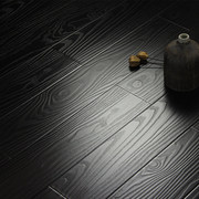 强化复合木地板家用个性黑白色耐磨地暖，水8mm黑色真木纹1㎡
