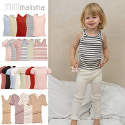 minimalisma24春夏婴儿宝宝，男女童真丝棉背心短袖，上衣打底衣