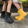 四季通用雨天防滑防水撞色雨靴男女韩版个性防滑厚底时尚亲子雨鞋