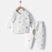 婴儿保暖内衣套装纯棉新生儿冬装，男0岁1女童睡衣夹，棉宝宝秋季衣服