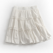 L144半身裙子夏季女装韩版百搭小个子小众高腰蓬蓬蛋糕A字裙短裙