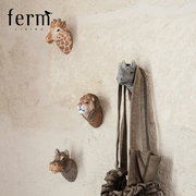 丹麦 ferm LIVING 创意动物装饰挂钩衣钩儿童房墙面壁饰衣帽钩