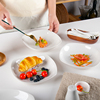 汤盘家用高级感餐具北欧白色方形盘子菜盘碟子方盘西餐盘8.25英寸