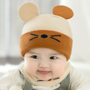 宝宝婴儿帽子春秋冬季款，3-12个月男女小孩，儿童1岁保暖毛线可爱潮2
