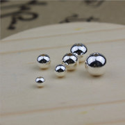 s999纯银珠子光面散珠大小孔，隔珠diy手链戒指首饰品串珠材料配件