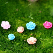 微景观仿真塑料小花朵，装饰道具树脂玫瑰花，小饰品创意盆栽diy摆件