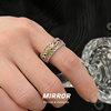 小麋人925纯银蕾丝镂空复古彩钻布布风戒指女指环小众设计 BCJ924