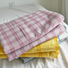 水洗棉床单单件纯棉学生，宿舍男单人床格子，全棉100被单枕套三件套