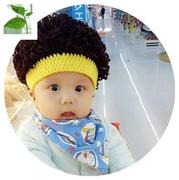 2023男童男宝两像头发的一周岁女童，帽子带假发1-2岁女宝宝潮时髦