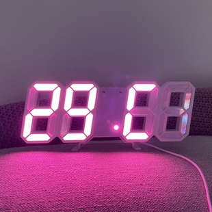 超大号LED电子时钟表3D立体数字创意万年历客厅卧室遥控挂墙闹钟