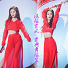 红昭愿舞蹈服学生现代中国风汉服性感民族红色古装扇子表演演出服