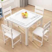 简约正方形钢化玻璃餐桌椅，家用小户型饭桌小吃店，四方桌子