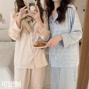 长袖睡衣丝绸睡衣套装女舒适宽松蝴蝶结甜美公主色家居服女