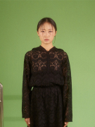 ryuyoung23秋季蕾丝，镂空连帽衫短款拉链，外套韩国设计师品牌