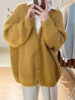 韩国粗针加厚毛衣宽松外套，纯色韩版学院风，气质开衫秋冬保暖针织衫