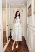 越南设计师wp2021秋冬季无袖，背心式长款收腰连衣裙深v设计