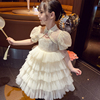 女童连衣裙中国风女孩，旗袍夏装2024洋气儿童，泡泡袖网纱公主裙