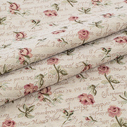 欧式复古英文玫瑰油画风提花面料外套半裙手工包布料一米价箱包布