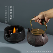生铁壶无涂层日本南部八景图铸铁壶煮泡茶烧水壶家用电陶炉煮茶器