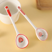 陶瓷勺子家用小汤勺，长柄日式高颜值喝汤专用圆头盛汤舀粥调羹勺子
