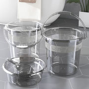 塑料桶圆桶透明空调水接水桶胶桶圆形，有盖食品级家用宿舍