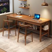 定制实木书桌加长版长条，桌子家用办公电脑桌，简约会议桌双三人写字