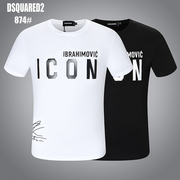 D2短袖T恤男士创意ICON印花夏天纯棉时尚街头潮流DSQ2欧美打底衫T