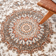 古臻曼陀罗图案地毯波西米亚，美式复古圆形地毯，客厅波斯风格