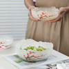 日式锤纹梅花沙拉碗玻璃碗碟套装家用水果盘创意北欧风餐具甜品碗