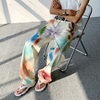 手绘刷漆彩色牛仔裤男夏季美式风高街裤子宽松显瘦直筒休闲裤